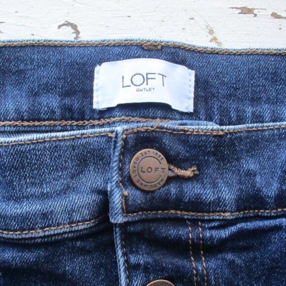 LOFT JEANS Size 16 High Rise Button Fly Skinny Denim - Picture 9 of 9